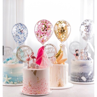 ☀孟玥購物☀5吋 氣球蛋糕插牌裝飾 裝飾 甜點台裝飾 蛋糕裝飾