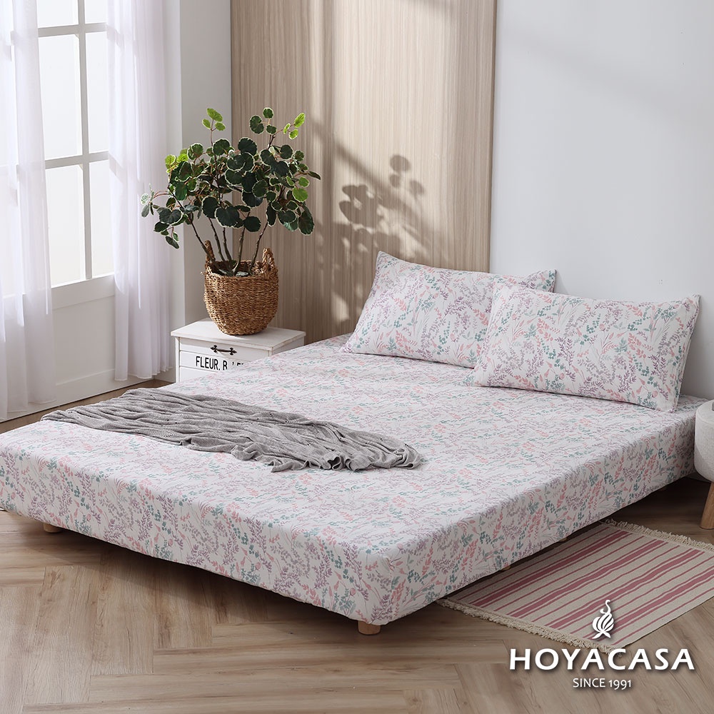 《HOYACASA》花夜星空-100%精梳純棉床包枕套三件組-(單人/雙人/加大