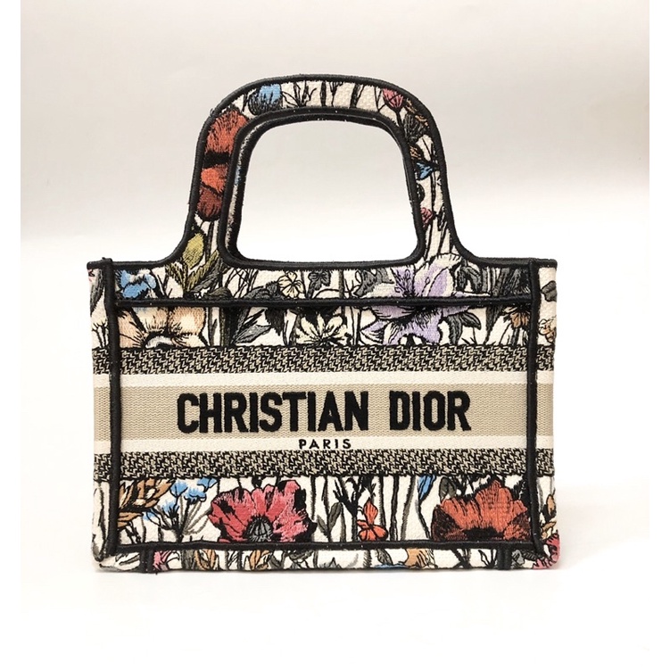 CHRISTIAN DIOR  MINI BOOK TOTE 刺繡 迷你 手拿包 有證書保證正品