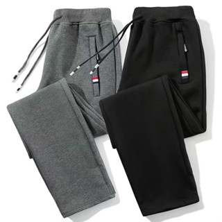 【宅男屋】M-5XL 大尺碼男生長褲 紅標拉鏈 縮口褲 直筒褲 韓版寬鬆 休閒束口運動長褲 男生褲子 ZF321