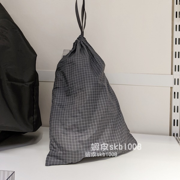 代購 IKEA 收納袋 束口袋 背包, 方格/黑色 可以當鞋袋 束口包 分類包