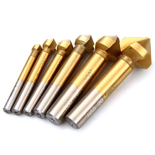 6 件裝金色 90 度木鋼 HSS 埋頭鑽頭套裝 6.3mm-20.5mm