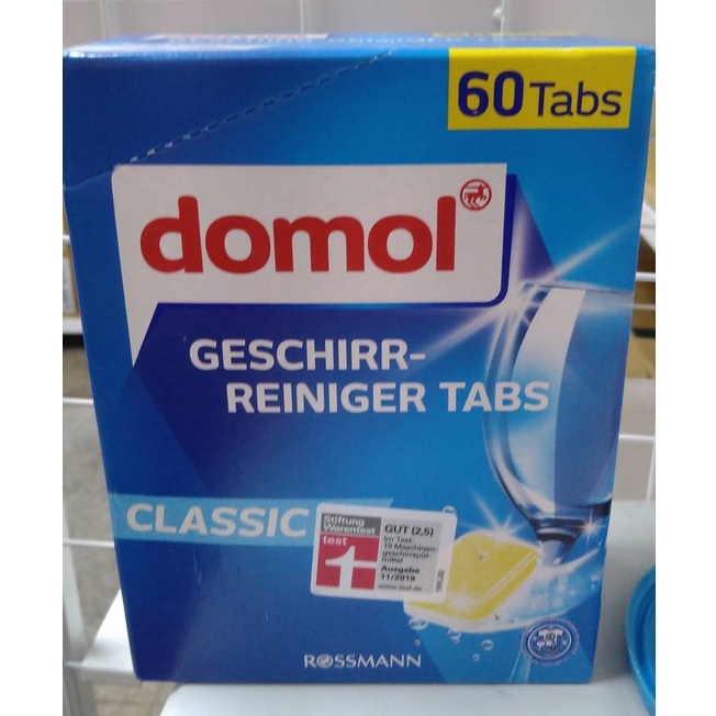 【德國ROSSMANN domol】洗碗機專用洗碗清潔錠60顆/盒 獨立包裝(含軟化鹽成份 適用各種洗碗機)