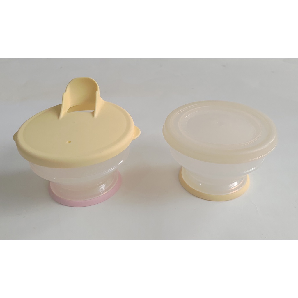 Pigeon 黃色小鴨 嬰兒  副食品餐具組 透明塑膠碗 耐熱120度C  日本製
