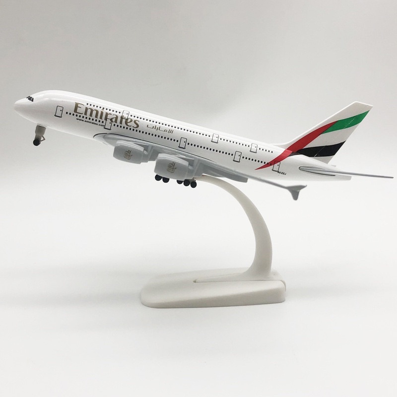 現貨 阿聯酋A380 20公分金屬飛機模型 含展示架起落架