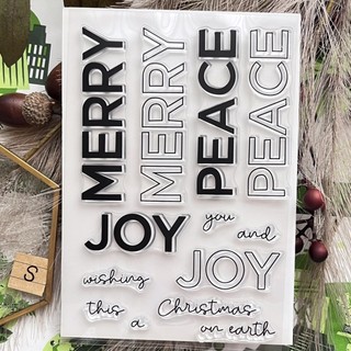 瘋文具 S 水晶印章 文字印章 merry JOY peace 透明印章 祝福語印章