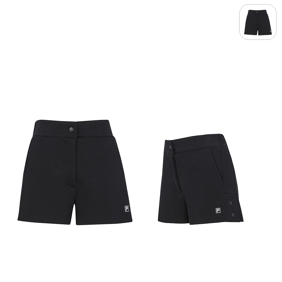 【FILA】女性 針織短褲-黑色 5SHW-1439-BK