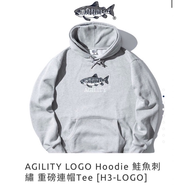 【24pain.gain】JKS AGILITY Logo Hoodie鮭魚刺繡重磅帽T 全新S號