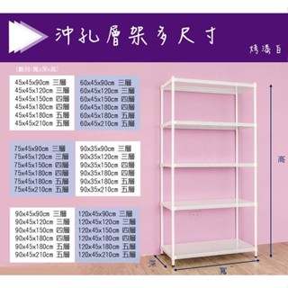 【沖孔層架│烤漆白】沖孔鐵架/沖孔層架/洞洞板架/收納架/層架