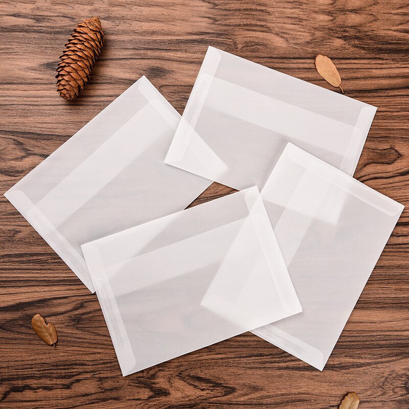 30個/批 半透明硫酸紙信封 卡片紙袋 文具 邀請函 信封 事務用品 17.5 * 12cm