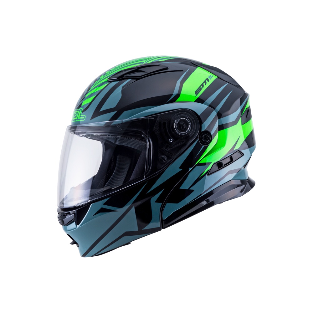 【SOL Helmets】SM-5可掀式安全帽 (迷幻_黑/綠) ｜ SOL安全帽官方商城