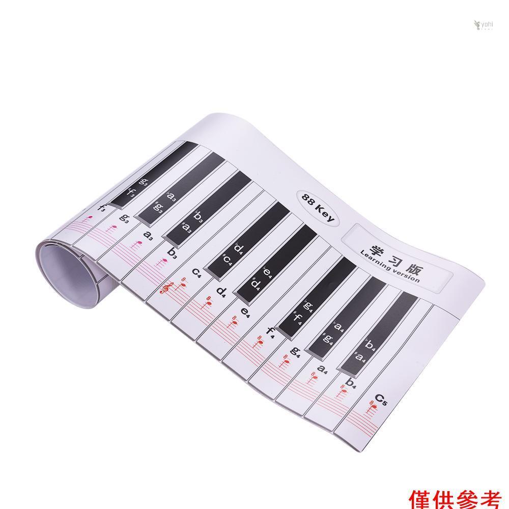 Yohi X-04 學習版88鍵鋼琴指法練習紙 仿真鋼琴鍵盤 有音符對照表+五線譜