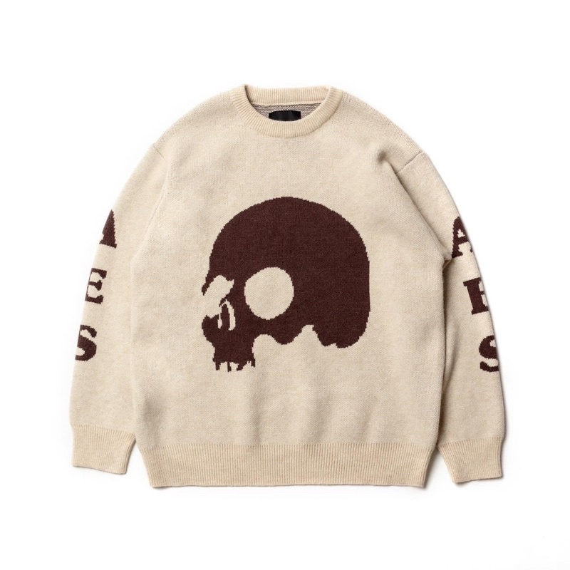 AES SKULL LOGO OVERSIZED SWEATER  毛衣 米色m