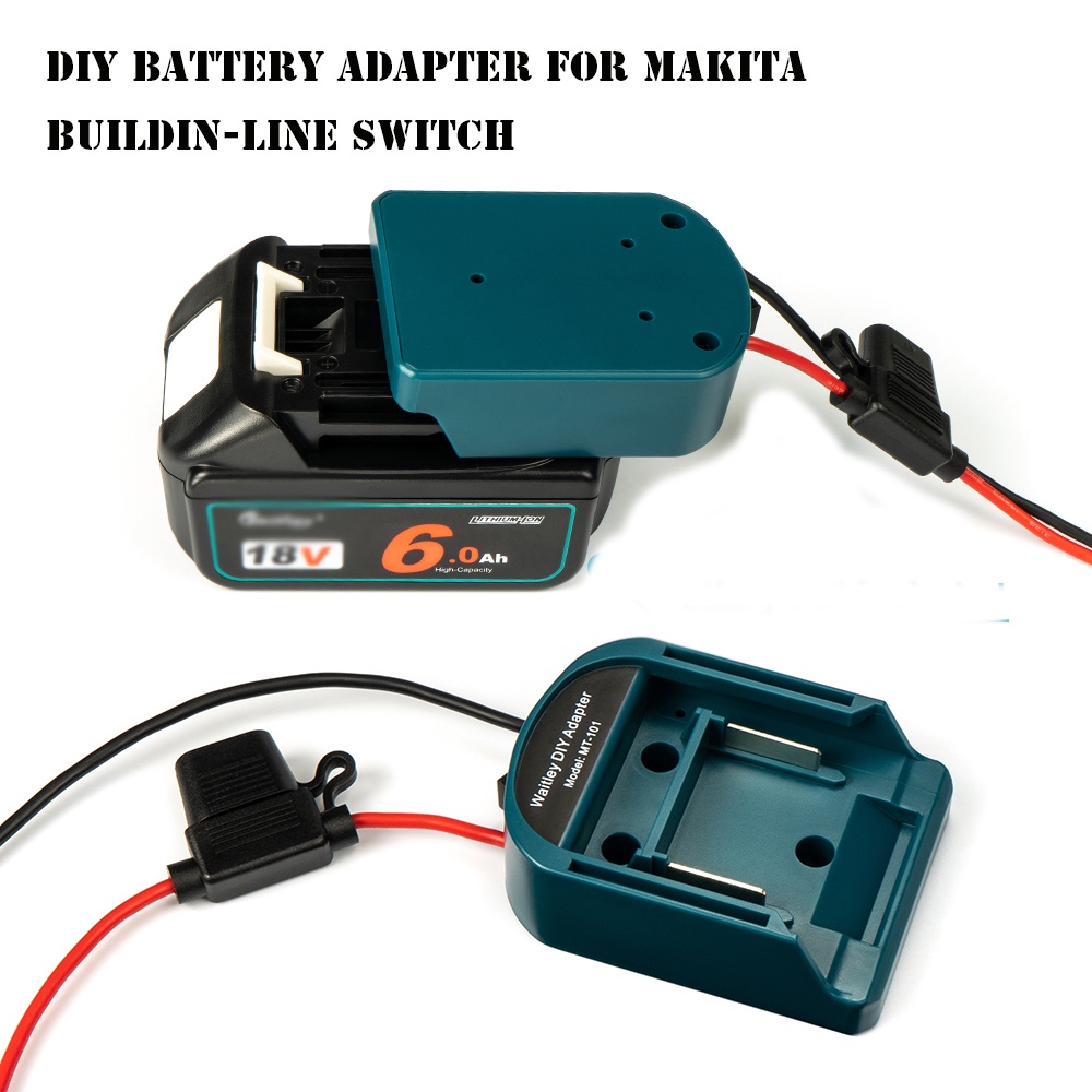 牧田 用於 Makita 14V/18V 電池到 DIY 底座電源插頭配件套件的電池適配器轉換器,帶電纜輸出和開關