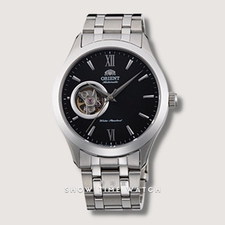 +ORIENT 東方錶 藍寶石水晶鏤空機械錶-鋼帶/黑面銀 FAG03001B