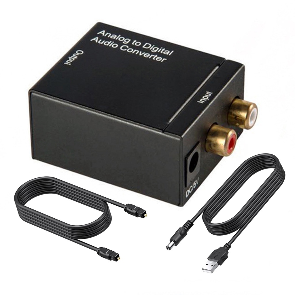 最新模擬到數字 ADC 轉換器光纖同軸 RCA Toslink 音頻聲音適配器 SPDIF 適配器適用於 Apple T