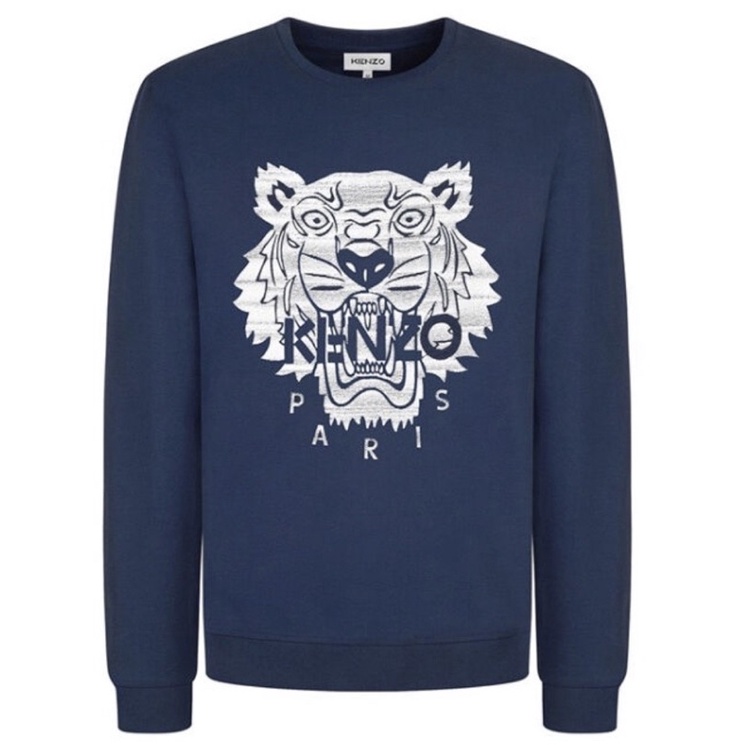 高田賢三KENZO Kenzo藍色虎頭印花圖案棉質圓領套頭大學衣 Kenzo大學T FA6 5SW115 4XF 76