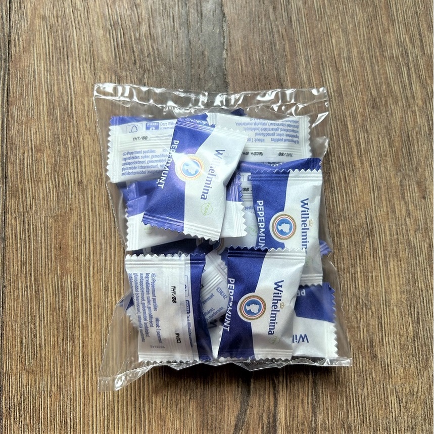 荷蘭製 Wilhelmina Peppermint singles 100g 荷蘭女皇 薄荷糖 單顆包 100g 新品