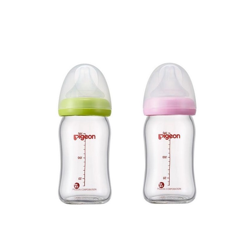 貝親 Pigeon寬口母乳實感玻璃奶瓶160ml(2色可挑)0個月以上 408元