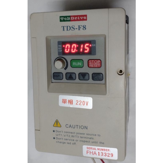 🌞二手現貨保固 TEK 變頻器 TDS-F8-L0P4S 單相220V入:200-230V 出:三相 0.5HP 半馬