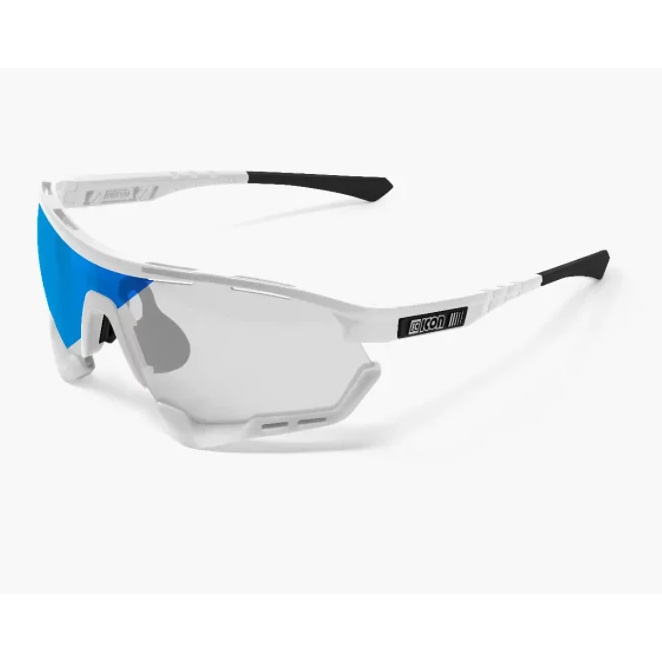 [SCICON] AEROTECH XL 亮白框/藍片(變色片) 自行車風鏡 太陽眼鏡 風鏡 巡揚單車