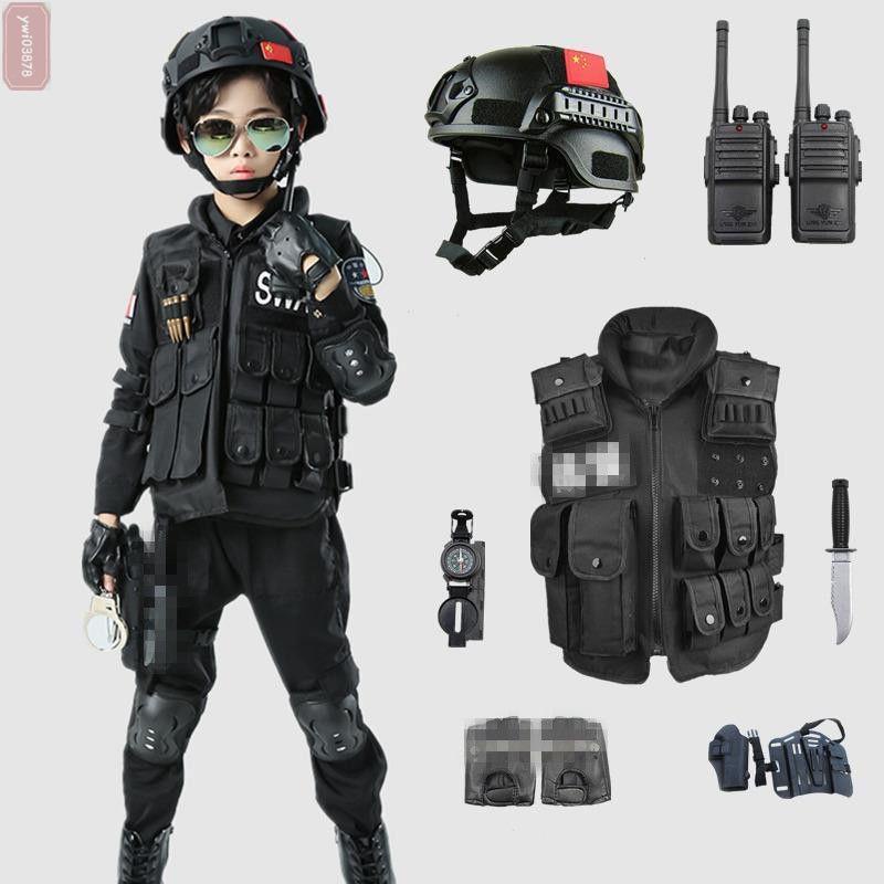【台灣出貨】兒童警察玩具套裝小特種兵警裝備全套服裝幼兒園軍裝男孩特警衣服