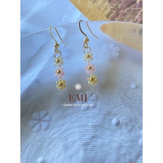 EMI~手作3小花設計耳環