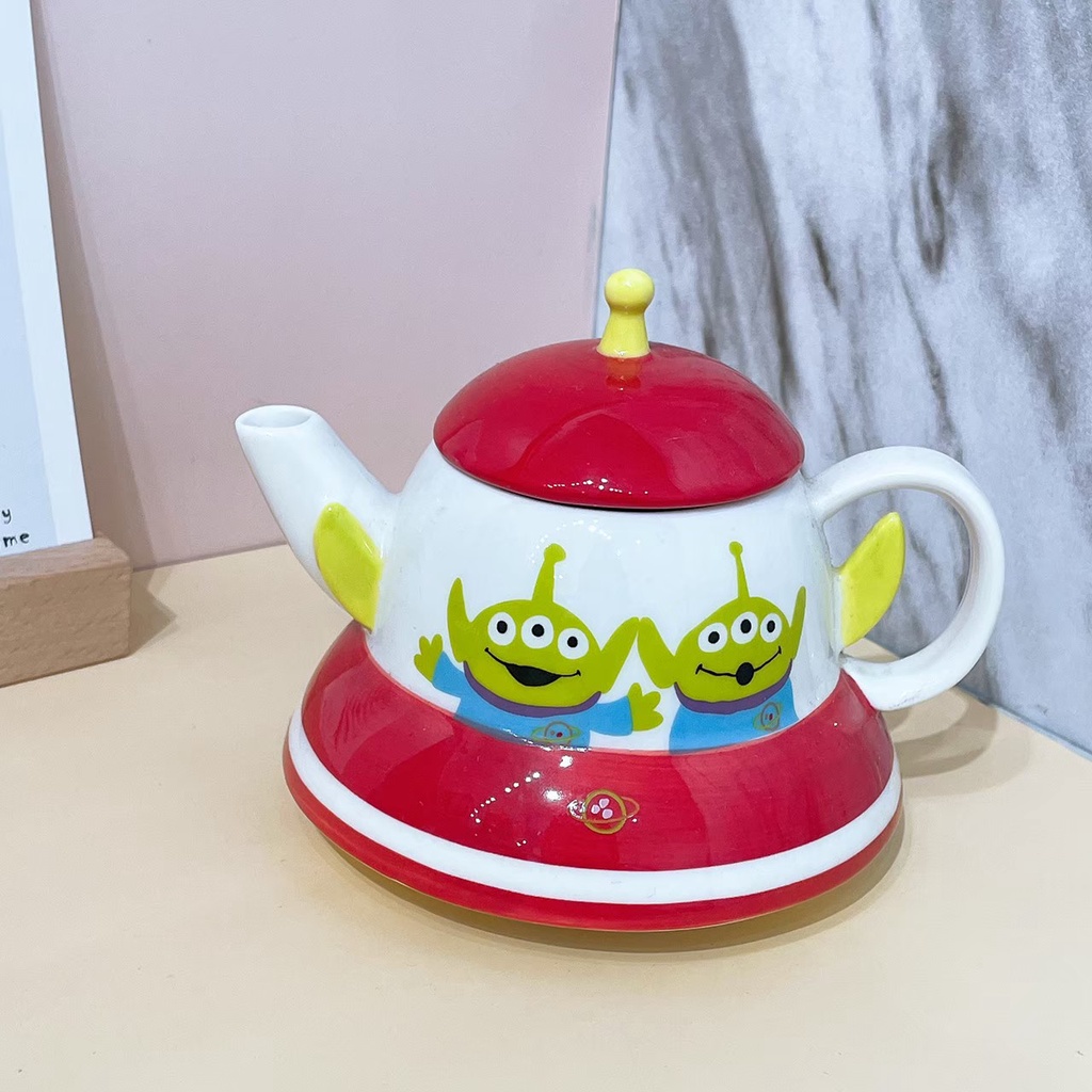 現貨供應 日本 迪士尼 玩具總動員 Alien 三眼怪 外星人 立體飛碟 太空船 造型 陶瓷茶壺 茶壺 下午茶 交換禮物