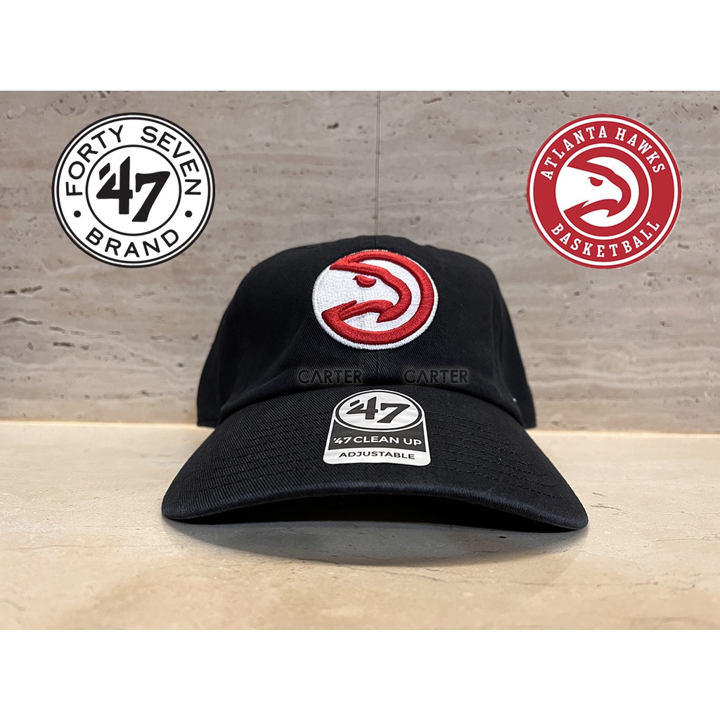 現貨 47 brand x NBA Atlanta Hawks Clean Up 美國職籃亞特蘭大老鷹黑色老帽軟帽