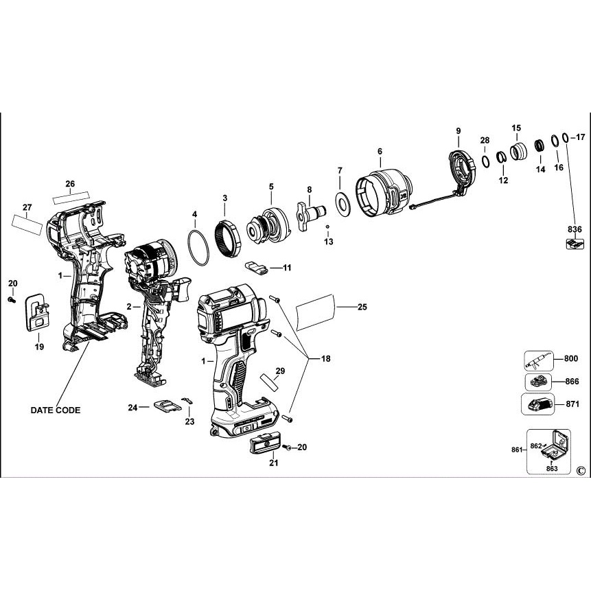 DEWALT 得偉 DCF887 DCF886 零件 配件 共用