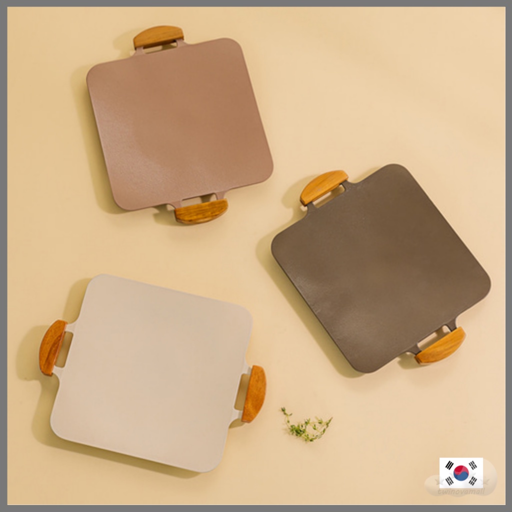 ▷twinovamall◁ [Dr.HOWS] Solid Square Griddle Pan 實心方形干鍋