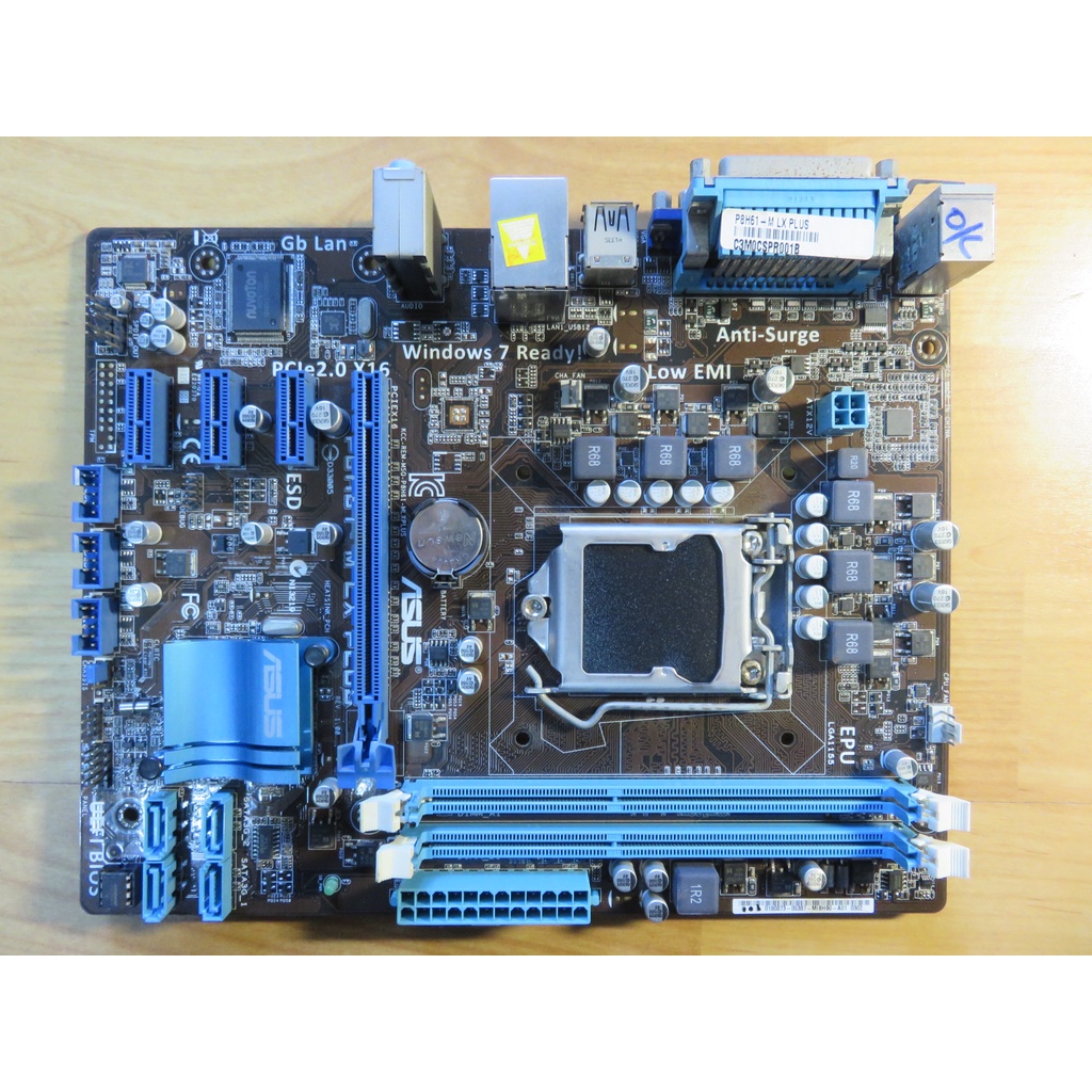 A.1155主機板-華碩 P8H61-M LX PLUS i7 i5 i3 固態電容 32nm DDR3 直購價340
