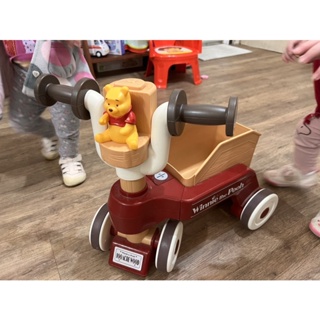 九成新）日本 TAKARA TOMY Disney 迪士尼 小熊維尼兩用幼兒車/學步車，學步推車可變購物車