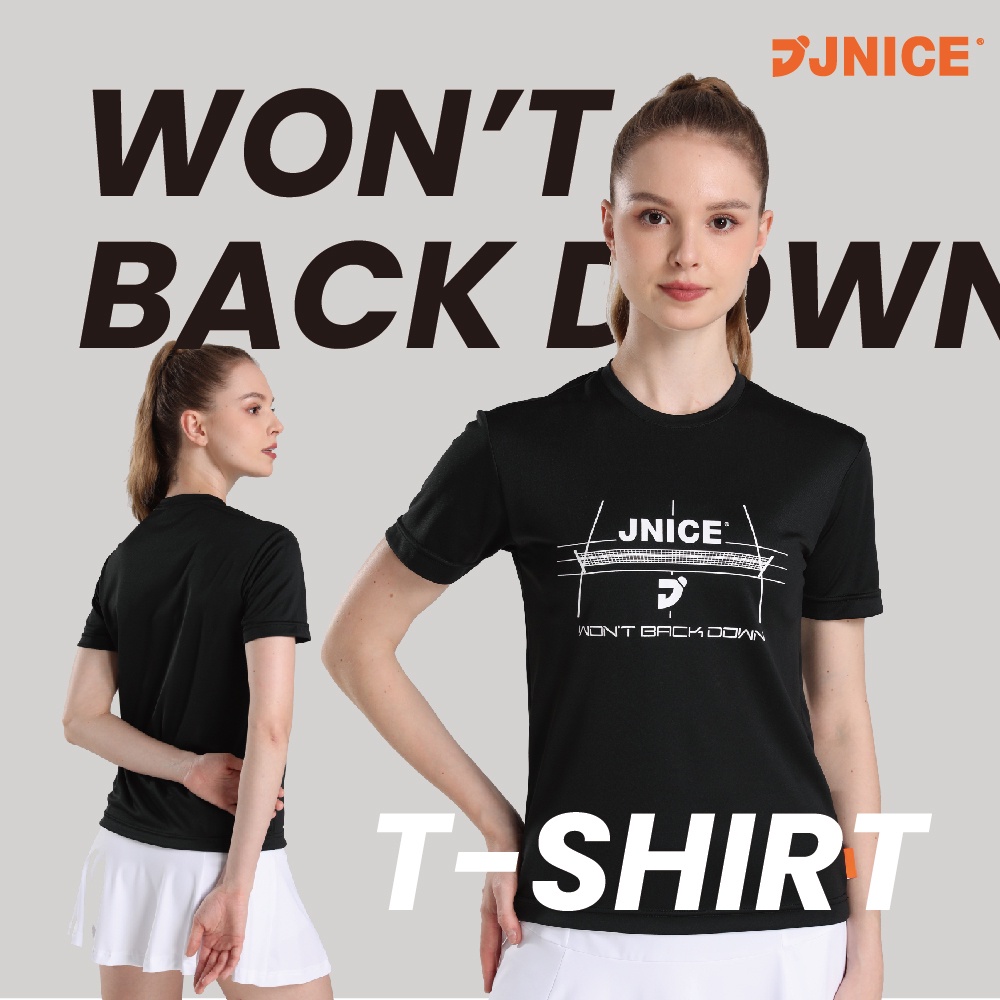 MIT品牌【JNICE久奈司】羽球場Tee 黑色 羽球運動服 T-ShirtT恤潮簡約舒適 運動排汗籃球休閒 羽球場