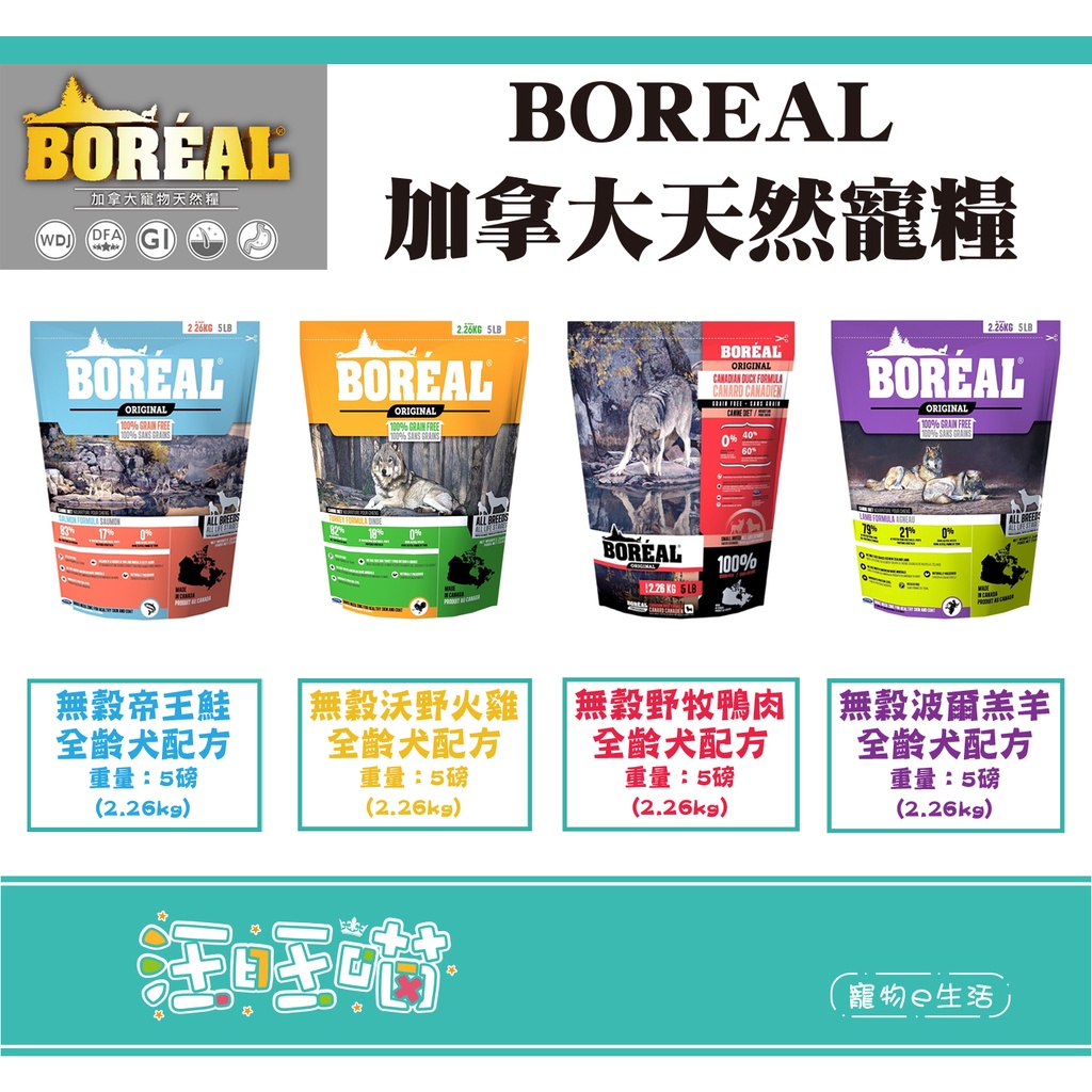 {汪旺喵}(附電子發票-新品上架)BOREAL低敏無穀寵物乾糧/加拿大原裝進口/狗飼料/狗糧/波瑞歐/低敏