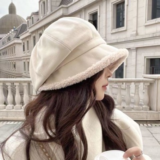 女時尚刷毛日系八角帽百搭氣質貝雷帽臉小漁夫帽