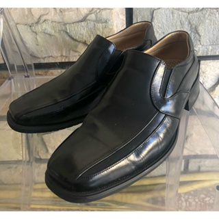二手鞋特價 A.S.O 阿瘦 真皮直套式紳士皮鞋 黑色 US7.5
