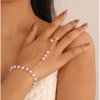 珍珠手鍊戒指 ❣️猜禮物🎁 珍珠手鍊 珍珠戒指 手鍊戒指二合一 珍珠戒指