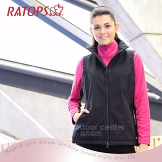 【瑞多仕-RATOPS】女Softshell防水透氣背心.保暖背心/防風防水.柔軟舒適.透氣防汙 暗藍黑色 RAS733