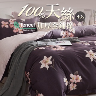 100%純天絲萊賽爾TENCEL全鋪棉兩用被套床包組/冬包/六件式床罩組(加高包覆35公分)