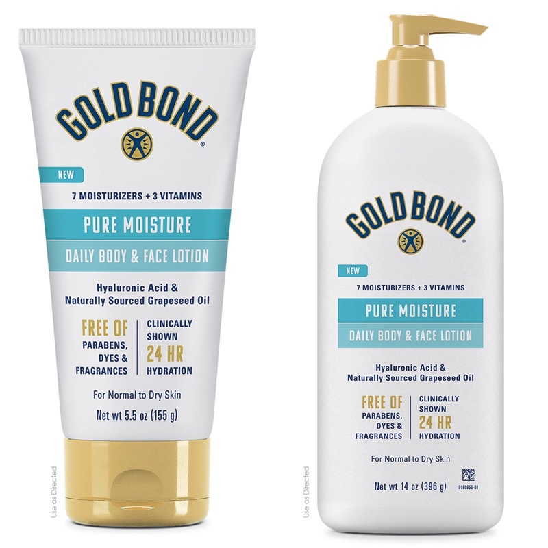 Gold Bond 純淨保濕乳液,超輕日常身體和臉部乳液Cerave晚霜 平替