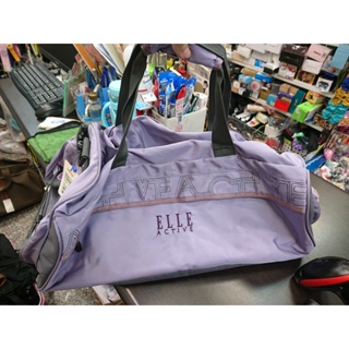 211-(全新 外面有放久的黃漬髒汙)LEBAGS ELLE 紫色旅行袋