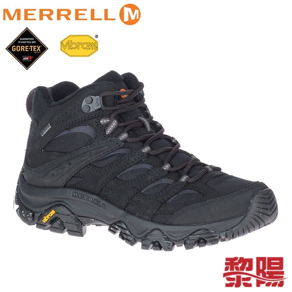 MERRELL 036430 MOAB 3 SMOOTH MID GTX 中筒登山鞋 女款 極致黑 33ML036430