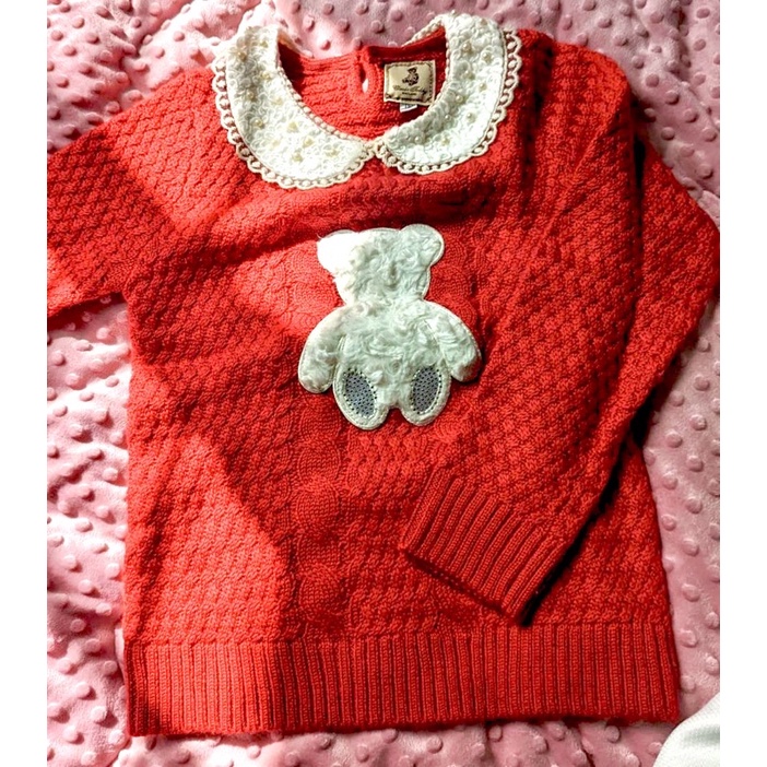 全新-Classic Teddy 精典泰迪童裝 紅色毛衣