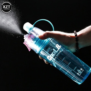 400/600ml運動塑料噴水杯水瓶戶外降溫補水瓶創意禮品新奇瓶