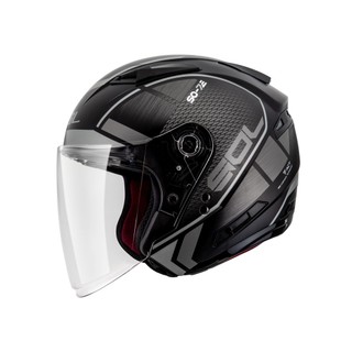 【SOL Helmets】SO-7E開放式安全帽 (幻影 消光黑/銀) ｜ SOL安全帽官方商城｜雙D釦／排齒釦