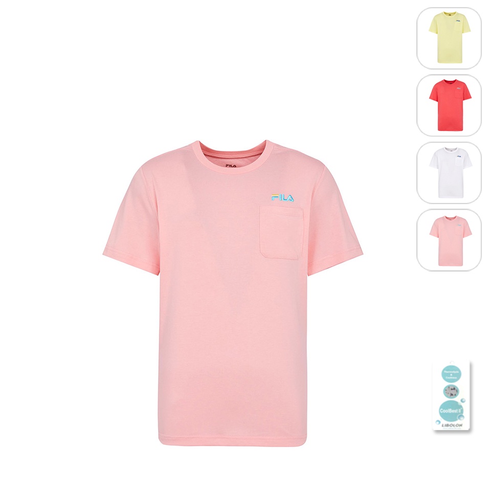 【FILA】男性 涼感短袖圓領T恤-粉色 1TEW-1102-PK