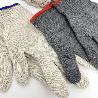 大家好百貨》耐磨工作棉紗手套 灰/白 兩色 工業手套 工作手套 搬運手套 粗手套 木工手套 防割手套 #2
