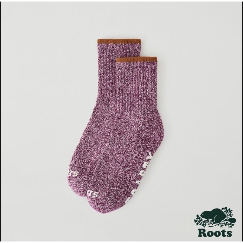 Roots【曠野之息系列 標語踝襪 (女款)-紫紅色】