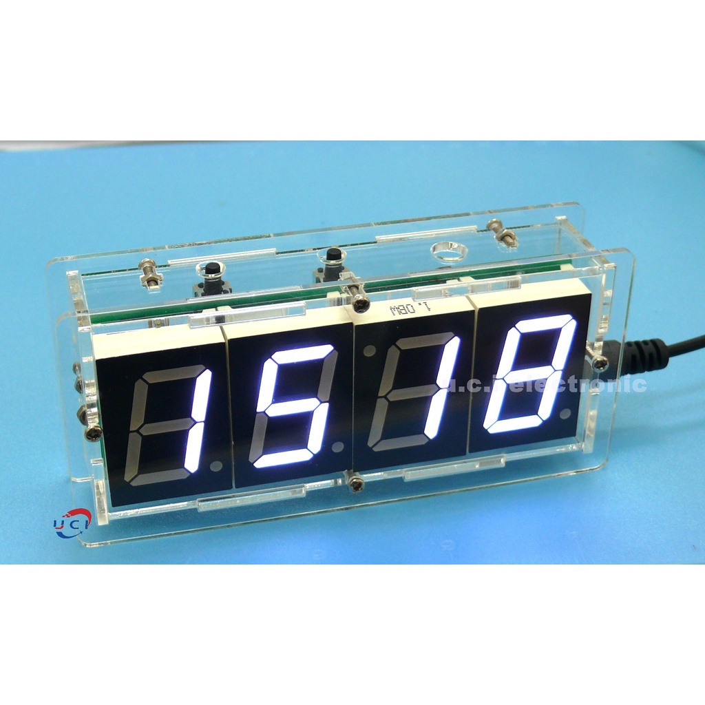【UCI電子】 (X-2)數位電子時鐘套件 LED光控溫度51單片機 焊接實訓練習 DIY製作散件 電子鐘
